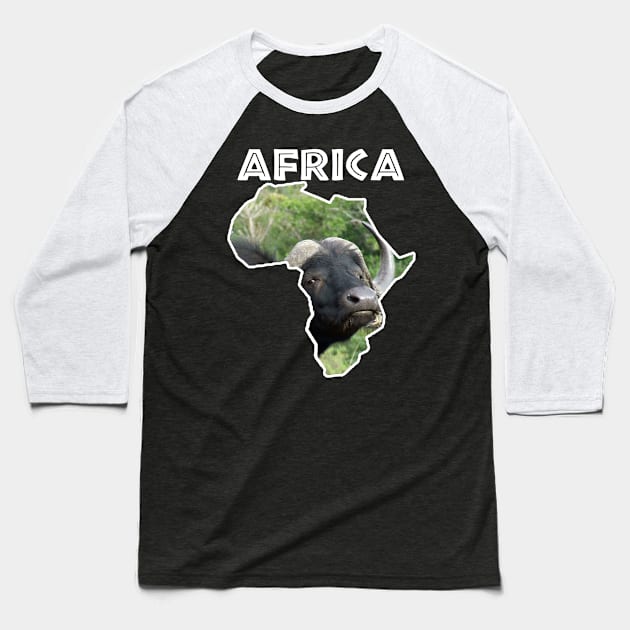 African Wildlife Continent Buffalo grass Baseball T-Shirt by PathblazerStudios